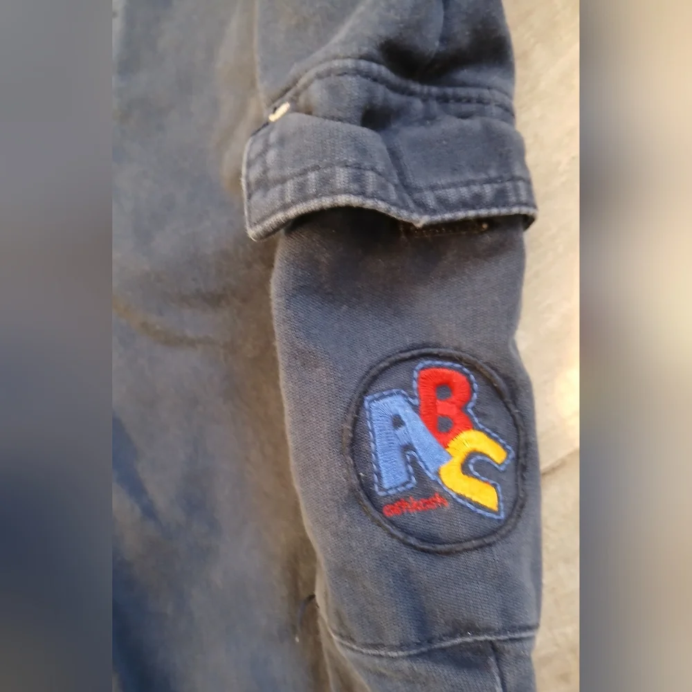 OshKosh B’gosh Lined Navy Overalls – Size 24 Months – Fleece‑Lined Cargo Style